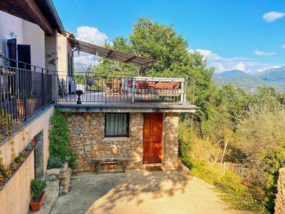 Bas De Villa Au Milieu Des Oliviers. Chateauneuf-Villevieille Exteriér fotografie